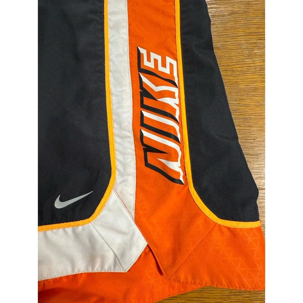 Nike Swim Trunks Men's Large Gray Orange Mesh Lined Board Shorts‎ Drawstring